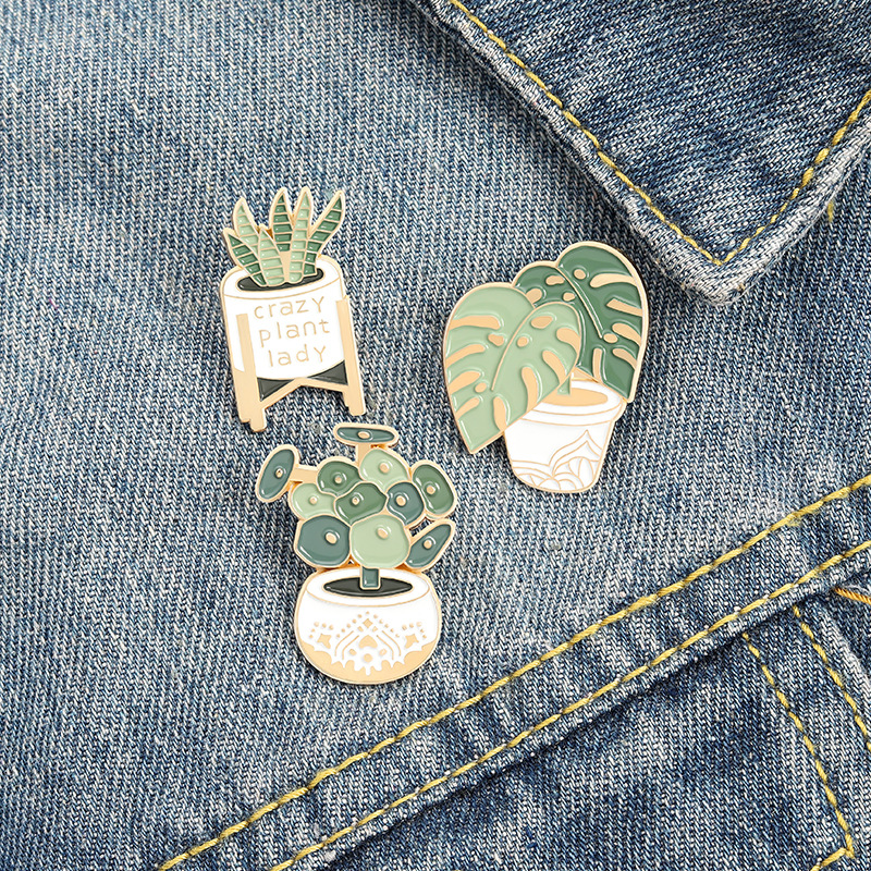 Potted Plant Brooch Monstera A - Aloe Vera Pot ulasan dan harga