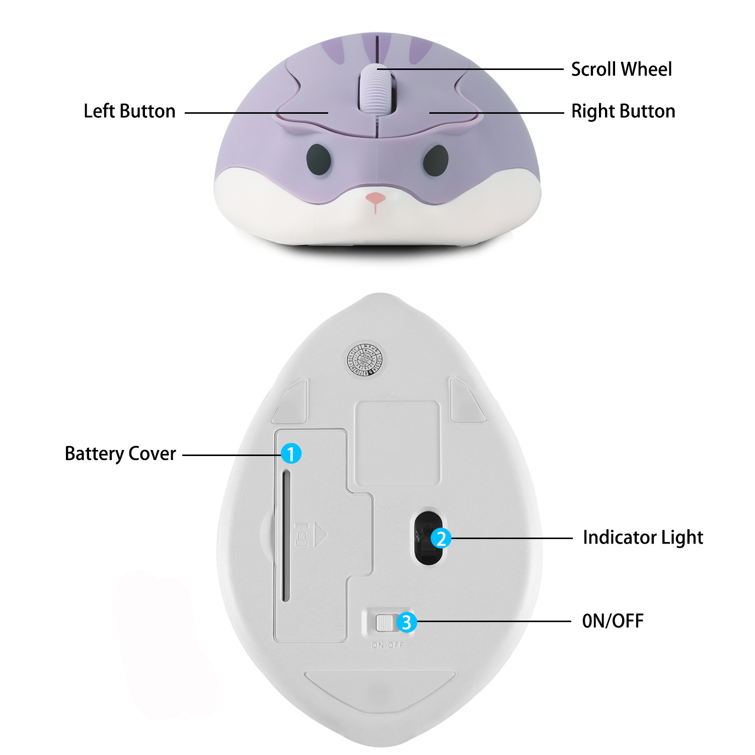 2.4G Wireless Mouse Purple Ham - Tradescantia Purple ulasan dan harga